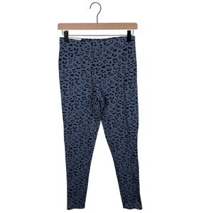 NEW Serra Women's Soft Leggings Blue Leopard Print Size Medium Aldi Loungewear